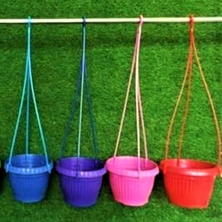 Flower Pots High Quality Decoration Multi Color Plastic Pots Decorating for lawn Garden and indoor Pack of 3