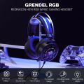 Redragon H314 GRENDEL RGB USB Wired Gaming Headset with 40mm Drivers and Lightweight Design, and Soft PU Leather Ear Cushions for Ultimate Comfort. 