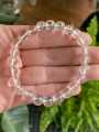 Pair of Clear Quartz Crackle Bead Bracelet. 