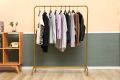 Cloth Hanging Stand Foldable Cloth High-quality clothing store display rack golden floor clothing store hanger Single Pole Boutique Stand 5 by 5 Feet Large. 