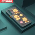 JIUMOO For OPPO Reno 3 Pro 5G Case Cartoon Winnie The Pooh Frosted Transparent Back Cover Lens Camera Protector Phone Case Soft Silicone Edge Full Cover Casing Hard Cases. 