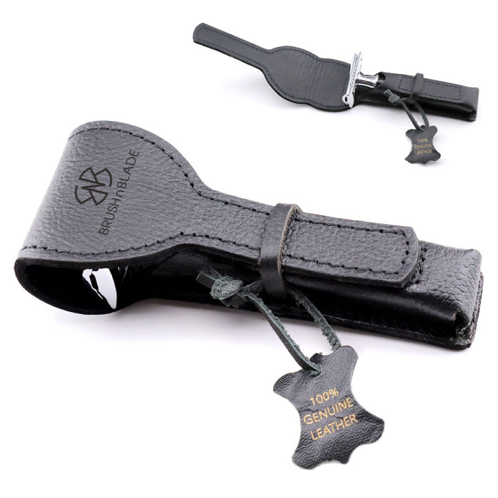Purse Razorblade BrushnBlade Travel Razor Pouch – 100% Genuine Leather Case for All ...
