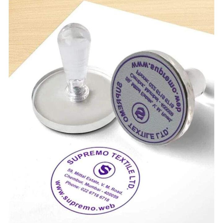 Round Rubber Stamp with Customized Name.