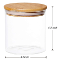 Storage Borosilicate Glass Jar & Container with Air Tight Wooden Lid. 