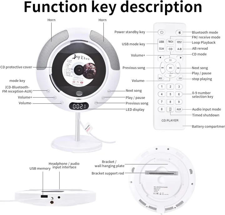 Stand%20&%20Wall%20Mounted%20CD%20Player,%20Bluetooth,%20FM%20Radio,%20USB,%20AUX,%20HiFi%20Stereo%20Speakers,%20Portable%20Music%20Player%20with%20Remote,%20Timer,%20Pull%20Switch,%20Ideal%20for%20Bedroom,%20Kitchen,%20Home%20Audio,%20With%20dust%20cover%20-%20Image%208