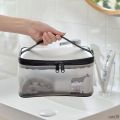 clear travel toiletry bag Cosmetic Bags with 2 zipper Transparent toiletry Sundry Kit Carry-On makeup bag organizer. 