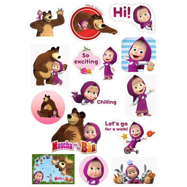 Stickers pack Masha and the bear Stickers laptop mobile water bottles guitar fridge