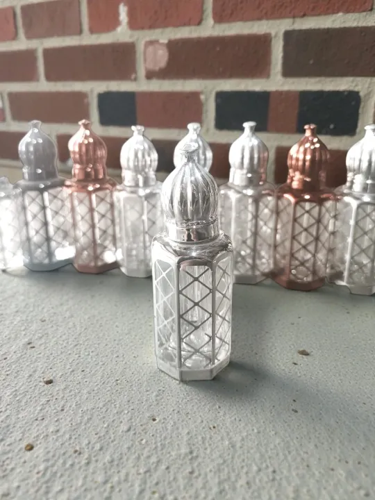 Luxury 12ml Fancy Attar Bottles Refillable Ittar Glass Bottles in Black ...