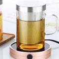 500Ml Travel Heat-Resistant Glass Tea Infuser Mug with Stainless Steel Lid Coffee Cup Tumbler Kitchen Heat-Resistant Large. 