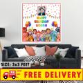 Happy Birthday Party Customized Backdrop Cocomelon Theme Printed On Panaflex Size 3x3 Feet. 