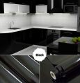 Durable 24x108 Inch Self-Adhesive PVC Sticker Paper for Home Use - Ideal for Cabinets, Fridges, Tables, and Furniture - Waterproof Protection sheet in black. 