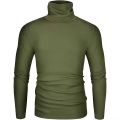 Custom Men's Slim Fit Soft Turtleneck Long Sleeve Pullover Lightweight T-Shirt. 