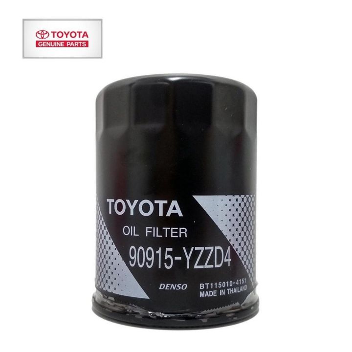 Toyota Genuine Oil Filter for Hilux, Land Cruiser, LEXUS Land Cruiser Prado, Crown, Crown Majesta, Fortuner, Hilux SuRf, Tundra OEM No. 90915-YZZD4 - Made in Thailand