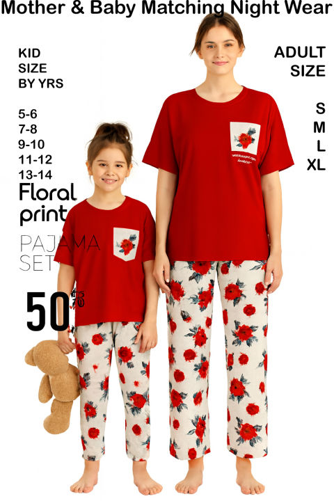 Flower%20Printed%20Pocket%20Style%20PJ%20Set%20Soft%20cotton%20Night%20Wear%20(Women%20size%20S%20to%20XL)%20&%20(Kids%20Size%207%20to%2014)%20Night%20suit%20for%20girls,%20women%20&%20kids,%20Sleeping%20Dress%20Girls%20Sleepwear%20Lounge%20wear%20Sleeping%20Suit%20lingerie%20T%20shirt%20and%20Pajama,%20Night%20Dress%20for%20girls%20and%20women%20-%20Image%206