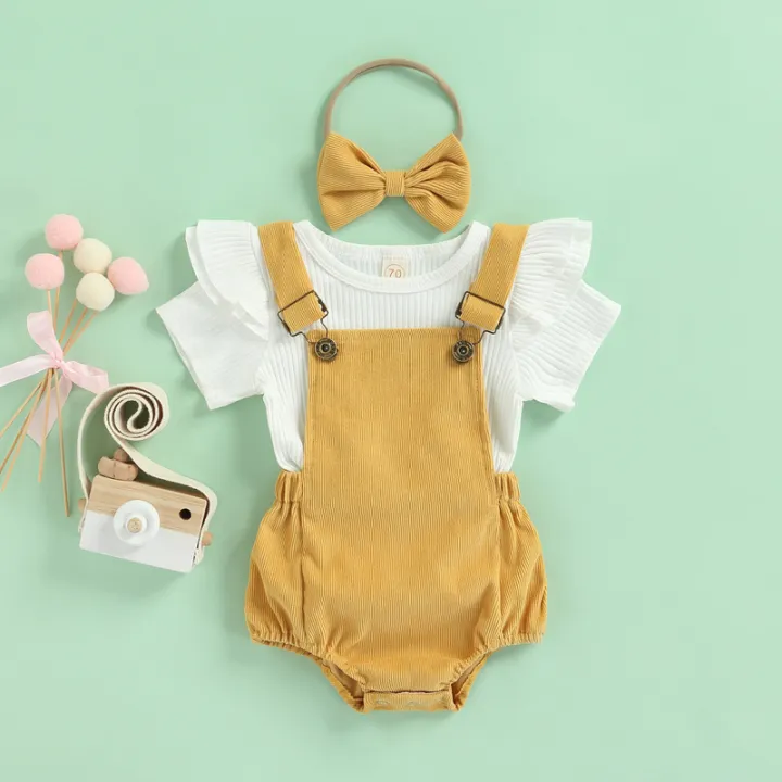 Newborn%20Baby%20Three%20Piece%20Set,%20Fly%20Sleeve%20Round%20Neck%20Shirt%20Suspender%20Ruffle%20Shorts%20Elastic%20Matching%20Headband%20-%20Image%209