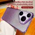 For Huawei Pura 70 P60 P50 Mate 60 50 40 Pro Honor X50 X40 Phone Case, Sparkling Powder Gradient Rhinestone Electroplating Cover. 