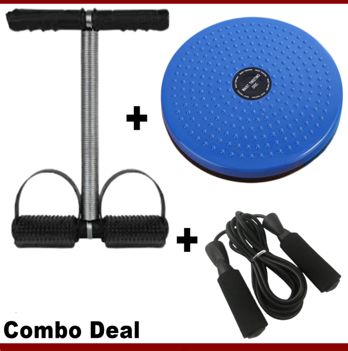 COMBO DEAL HIGH QUALITY SINGLE SPRING TUMMY TRIMMER AND COLOR TWISTER EXERCISE MACHINE ABS DISC AND JUMPING SKIPPING ROPE