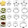 Cookie Cutters Shapes Set, 12pcs Different Frames Fondant Cutter Molds for Cakes, Biscuits and Sandwiche, Professional Stainless Steel Baking Dough Tools And Donut Cutter Ring Molds. 