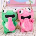 Plush Doll Pendant Creative Cartoon Cute Magnetic Frog Keychain Spit Tongue Eyeballs Pull-Out Frogs Lovely Key Chain Couple Gifts Funny For Car,Bags Key Ring Decoration Accessories. 