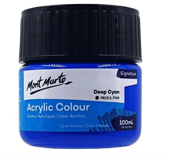 MONT MARTE ACRYLIC PAINT 100ML DEEP CYAN