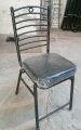 Black Color Coated Steel Chair with Soft Seat - Beautiful Back. 