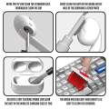 Multi-Function Soft 5 in 1 Gadget Cleaner Mobile Phone Handfree Bluetooth Earphones Headphones Laptop Camera Lens Cleaning Tool Kit Key-Cap Puller for PC Keyboard Computer Flocking Sponge For Airpods Earbuds Case Cover Corner Gap Duster Grove Dust Remover. 