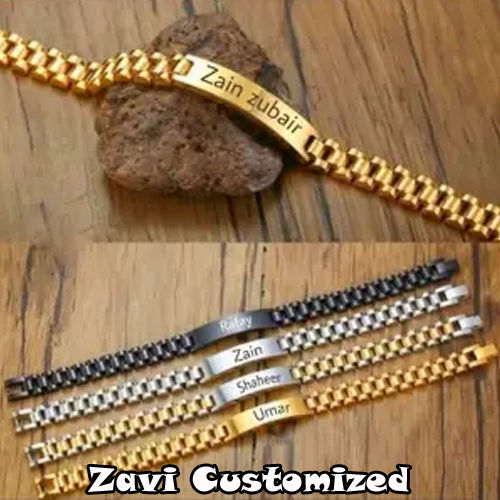 Personalized Engraved Name Bracelet Men Custom Name Letter ID Bracelets Stainless Steel Bracelets Man Jewelry