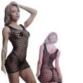 Seamless Fishnet Bodysuit for Women - Hot Night Wear, Full Black Body Stocking. 