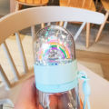 Water bottle cute unicorn creative micro landscape interesting design plastic water cup rainbow color girl portable portable. 