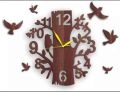3d BirdsWooden Tree Wall Clock Tree Branches & Modern Bird Design Wooden Wall Clock. 