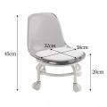 Chair - Chairs - Acrylic 360° Rotatable Transparent Chair (Small) - Mini Space Design - High Resilience - Durable Backrest   Smart Wheels - Ideal for Adults & Kids Multicolor. 