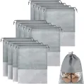 Pack of 12 - Travel Shoes Storage bag with clear window non-woven with PVC Bag. 