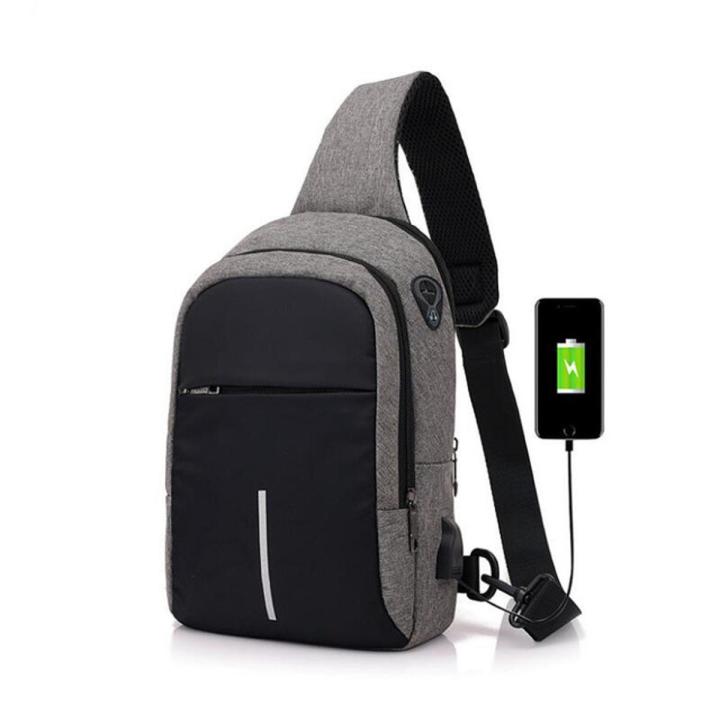 Small usb charge shoulder bag men messenger bags male waterproof sling chest bag boy travel bagpack men cross body bags Daraz.pk