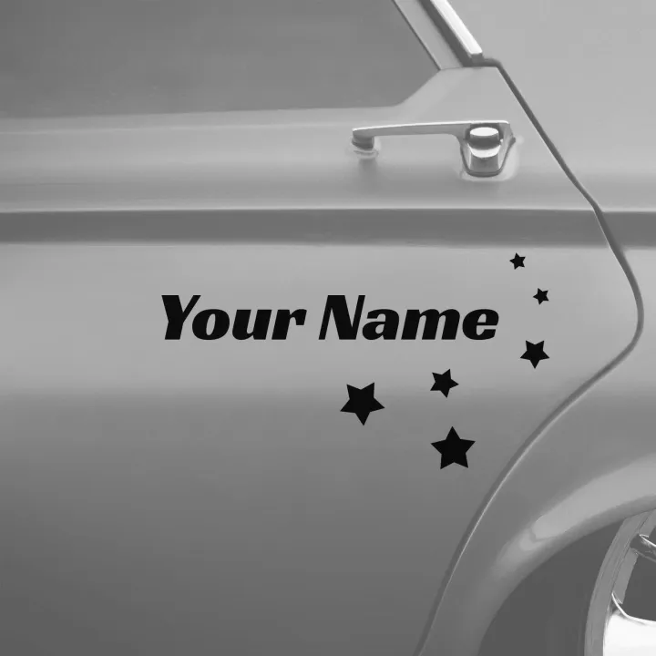 Car%20Sticker%20Decal%20Custom%20Car%20Name%20Stickers%20With%206%20Stars%20-%20(10%20inches%20Width)%20-%20Black%20-%20Image%202