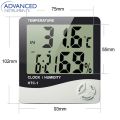 HTC-1 Indoor Room Lcd Electronic Temperature Humidity Meter Digital Thermometer Hygrometer Weather Station Alarm Clock For Baby Room , Egg Incubator , Birds ,. 