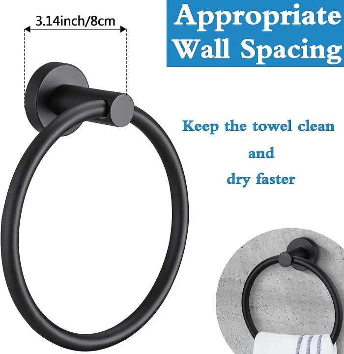 Alkhaleej%20Matte%20Black%20Towel%20Ring%20for%20Bathroom%201%20Pack,%20Kitchen%20Bath%20Towel%20Holder%20Hangers%20Wall%20Mount%20Heavy%20Duty%20Storage%20Stainless%20Steel%20-%20Image%207