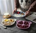 5pcs Cartoon Dinner Plate Set With Divided Plate, Fork And Spoon Baby Feeding Plate Adorable Cartoon Animal Kids Bear Plate Section Dinner Plate Durable Plastic, Perfect For Toddlers Kids Adults Ideal For Home School Restaurant. 