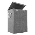 Fabric Laundry Basket Hamper Lid & Handle Ideal for Clothes Storage Fabric Storage Box & Square Baskit Bins Cloth Organizer Cubes Organizer with Handles Jewelry And Makeup Storage Box with Dual Handles. 