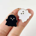 2Pcs Black & White High Quality Cute Ghost Charms For Bracelet. 