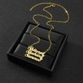 Customized 1-3 Names Three Layers Fashion Stainless Steel Necklace Personalized Letter Heart Pendant Nameplate for Women Gift. 