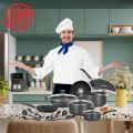 SONEX Non Stick Cookware set Gift pack -Mega Super Gift PackWith Glass Lid 18 Pcs Shadi Set - Fry Pan- Cooking Wok - Sauce Pan - Cooking Handi x3 - Tawa & Spoons. 