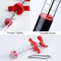 BBQ Meat Flavor Injector, Plastic Turkey Marinade Seasoning Injector Syringe with Stainless Steel Needle, Barbecue Grilling Sauce Injector Tool for Cooking. 