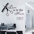 Sabnas Love Is In Hair Salon Wall Decal Sticker Vinyl 2 X 1 Feet Wall Decor Stickers For Beauty Salon girls boys hair salon hair Parlor fashion Black color. 
