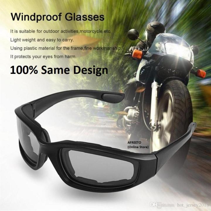 Bike Sunglasses for Men Black Motorcycle Glasses Outdoor Sports Driving Bike Riding Glasses Padded Wind Resistant Riding Gear Goggles Daraz.pk