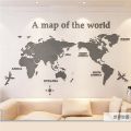 World Map Acrylic Solid Crystal Bedroom Wall With Living Room Classroom Stickers Office Decoration Ideas. 