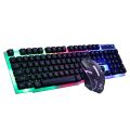 RGB Rainbow Gaming Keyboard and Mouse Combo, Compact 104Keys Backlit Computer Keyboard with Gaming Mouse, USB Wired Set for PC Gamer Laptop Work. 