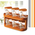 Rack - Masala Rack - Masala Box Set - Spice Jar Rack - Spice Jars with Spoon 6 Pcs Set - Wall Mounted Spice Rack. 