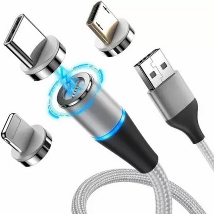 Magnetic Charging Cable Micro USB, Type C, Lighting iPhone Nylon
