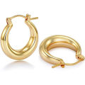 Trendy Golden Sterling Steel Hoop Earrings For Women and Girls, Round Hoop Earrings Gift For Her. 