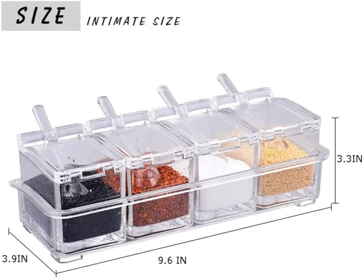 CRYSTAL%20seasoning%20Acrylic%20SPICE%20BOX%204%20Boxes%20with%20Crystal%20Spoon%20-%20Image%202